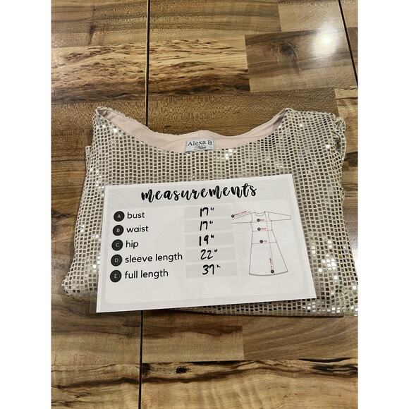 Alexa B Nites Women’s Glitter Sequin Gold Girls Night Out Dress Size 4 - Picture 9 of 9